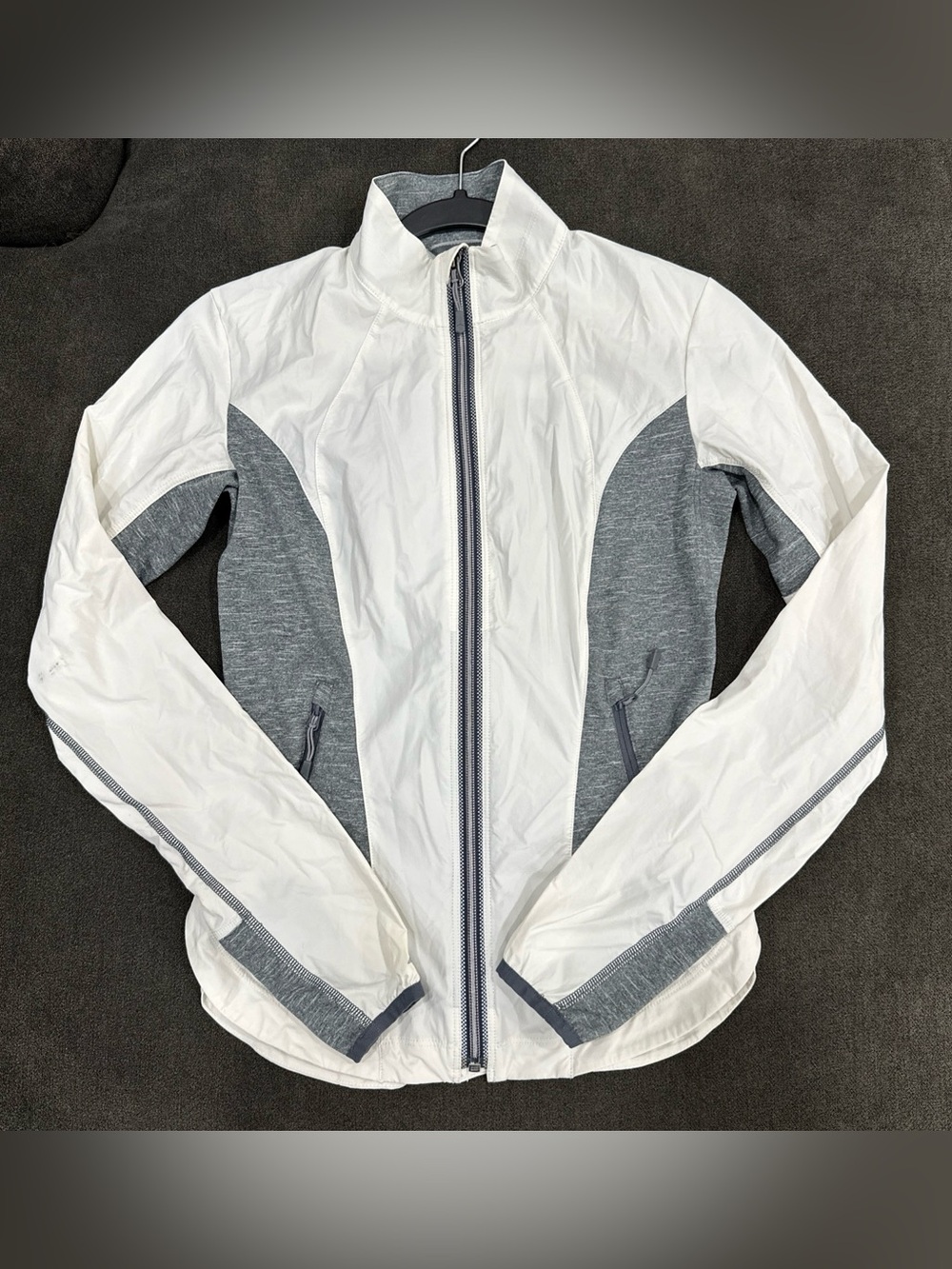 MOUNTAIN HARDWEAR Mighty Power Hybrid Windbreaker Jacket White Full Zip XS
